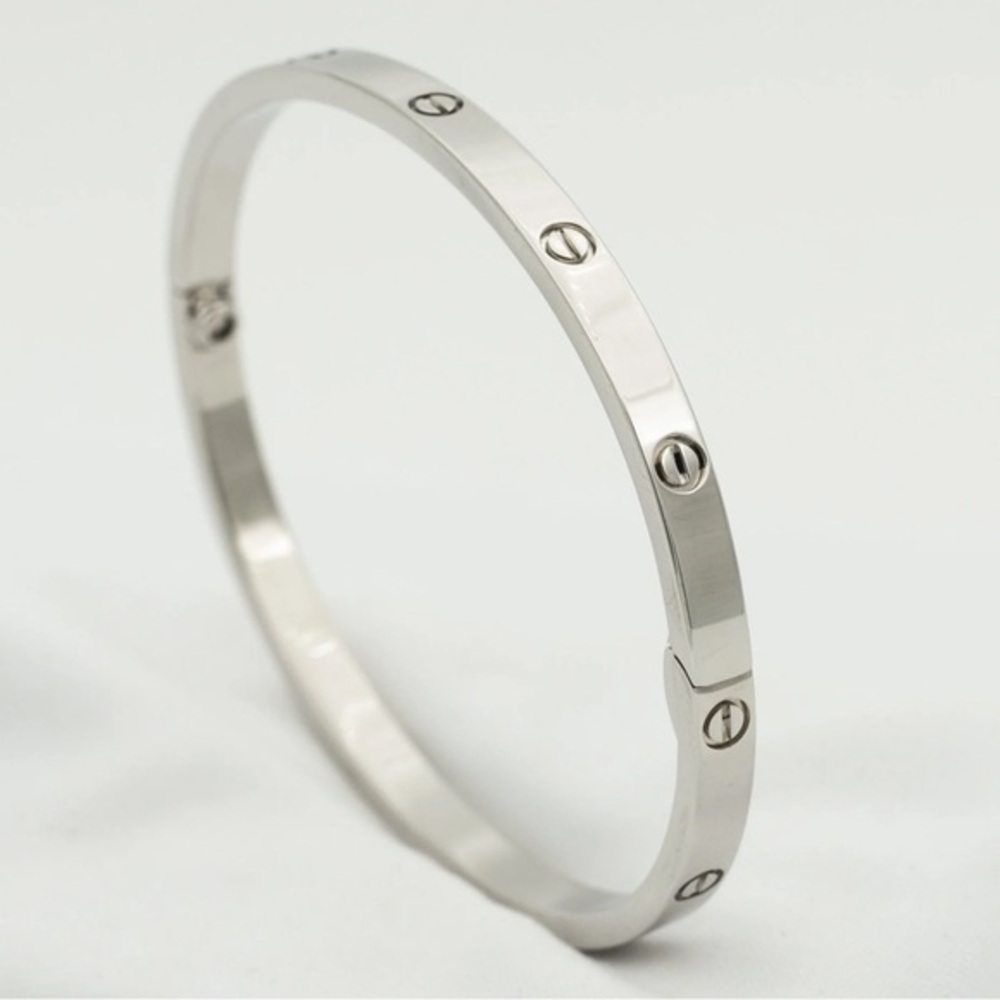 Small Model Screw Bracelet Cuff Love style Bangle Silver